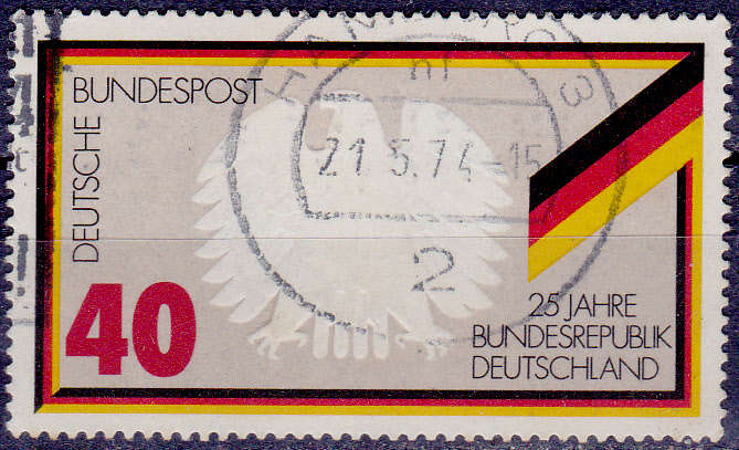 GERMANY 1974, 15 May. 25th ANNIV OF FEDERAL REPUBLIC, single, UH, CV+/- R 20.00 view scans