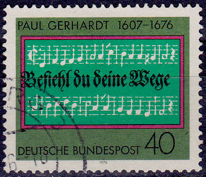 GERMANY 1976, 13 May. 300th ANNIV DEATH PAUL GERHARDT, single, UH, CV+/- R 5.00 view scans