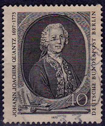 GERMANY BERLIN 1973, 12 June. 200th ANNIV DEATH JJ QUANTZ, single, UH, CV +/-R 10.00 view scans