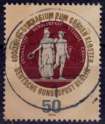 GERMANY BERLIN 1974, 16 July. 400th ANNIV GYMNASIUM, single, UH, CV +/-R 10.00 view scans