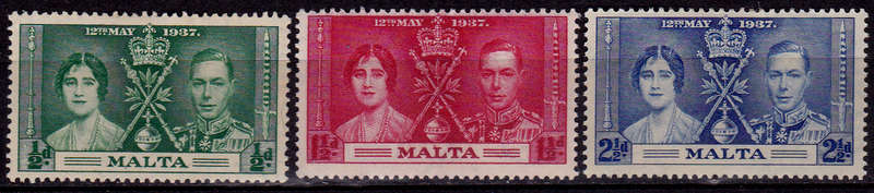 MALTA 1937, 12 May. CORONATION of KGVI and QE, MH, CV +/- R 25.00 view scans
