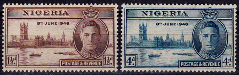 NIGERIA 1946, 21 Oct. VICTORY, set, MH, CV +/-R 10.00 view scans