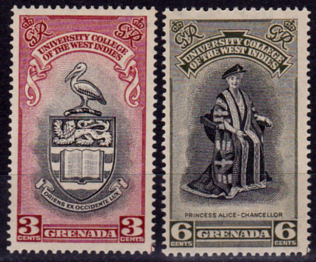 GRENADA 1951, 16 Feb. INAUGURATION BWI UNIV COLLEGE, set, MH, CV +/-R 25.00 view scans