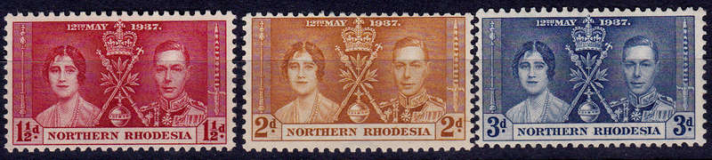 NORTHERN RHODESIA 1937, 12 May. CORONATION of KGVI and QE, MH, CV R 26.00 view scans