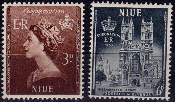 NIUE 1953, 25 May. CORONATION of QEII, set, MH, CV +/-R 35.00 view scans