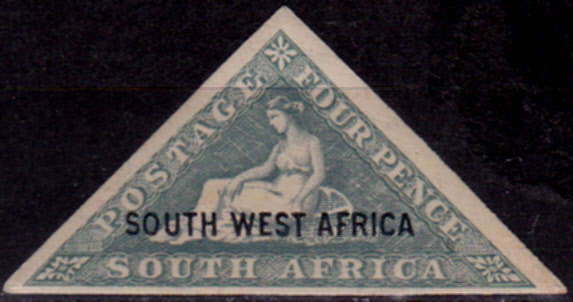 SWA 1926 - 1927, TRIANGULAR STAMP OF SA overprinted, single, MH, CV R 100.00 view scans