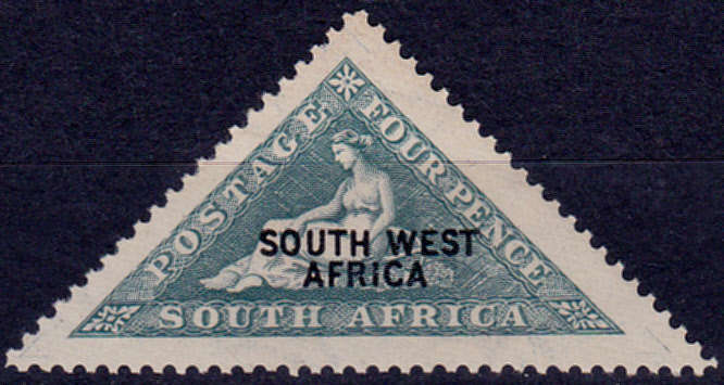 SWA 1926 - 1927, TRIANGULAR STAMP OF SA overprinted, single, MH, CV R 35.00 view scans