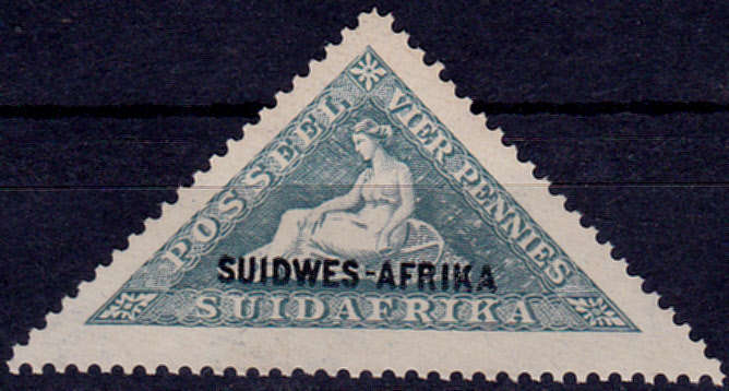 SWA 1926 - 1927, TRIANGULAR STAMP OF SA overprinted, single, MH, CV R 35.00 view scans