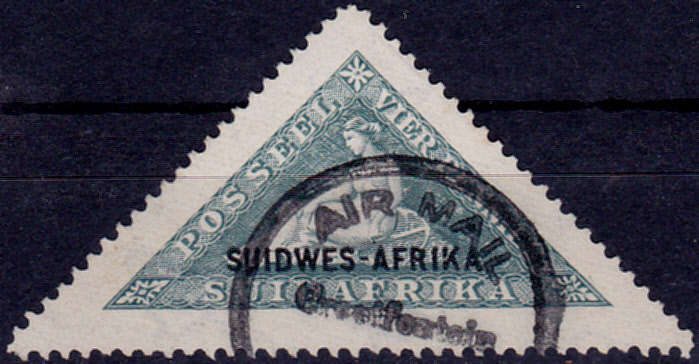 SWA 1926 - 1927, TRIANGULAR STAMP OF SA overprinted, single, UH, CV R 120.00 view scans