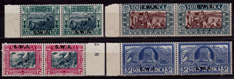 SWA 1938, 14 Dec. VOORTREKKER CENTENARY, set, MNH, CV R 2,550.00 view scans