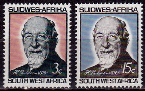 SWA 1966, 4 July. 90th BIRTHDAY OF Dr VEDDER, set, MNH, CV R 21.00 view scans
