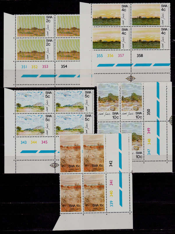 SWA 1973, 1 May. SCENERY PAINTINGS by A JENTSCH, set controls, MNH, CV R 360.00 view scans