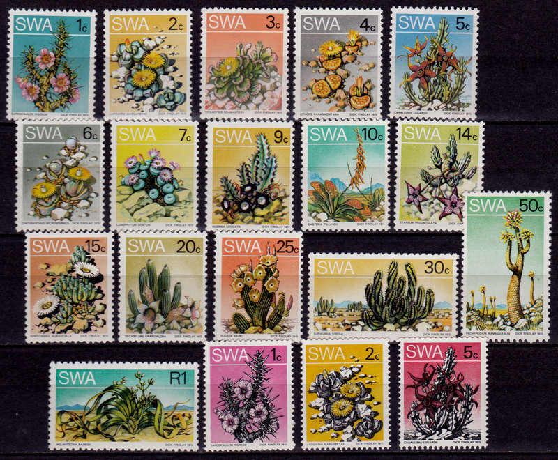 SWA 1973, 1 Sept. SUCCULENTS, 2nd DEFINITIVE ISSUE, set, MNH, CV R 270.00 view scans