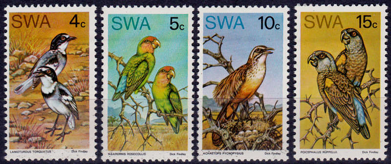 SWA 1974, 13 Feb. RARE BIRDS of SWA, set, MNH, CV R 350.00 view scans