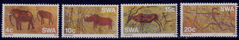 SWA 1976, 31 March. PREHISTORIC ROCK PAINTINGS, set, MNH. CV R 14.00 view scans