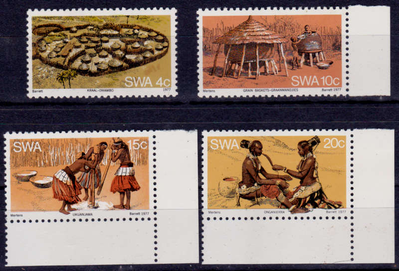 SWA 1977, 15 July. OWAMBO TRADITIONS, set, MNH, CV R 10.00 view scans