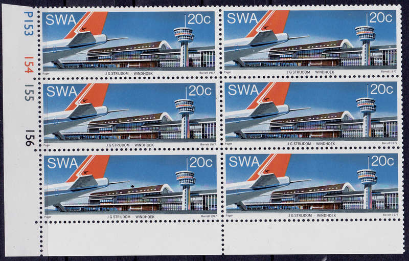 SWA 1977, 22 Aug. STRIJDOM AIRPORT, single control, MNH, CV R 15.00 view scans