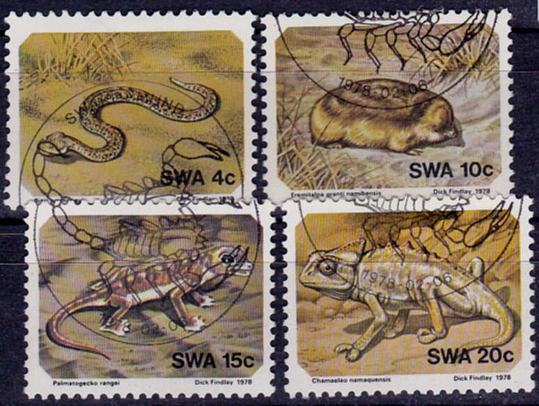SWA 1978, 6 Feb. SMALL ANIMALS OF THE NAMIB DESERT, set, CTO, CV R ?? view scans