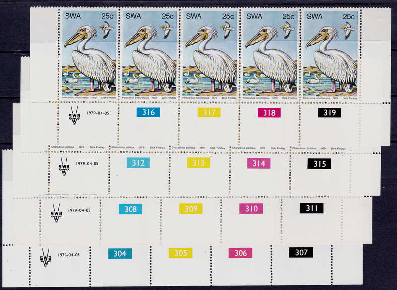 SWA 1979, 5 April. WATER BIRDS, set controls, MNH, CV R 50.00 view scans