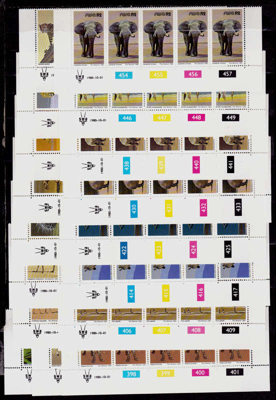 SWA 1980, 1 Oct. 3rd DECIMAL DEFINITIVE ISSUE, set controls, MNH, CV R 59.00 view scans