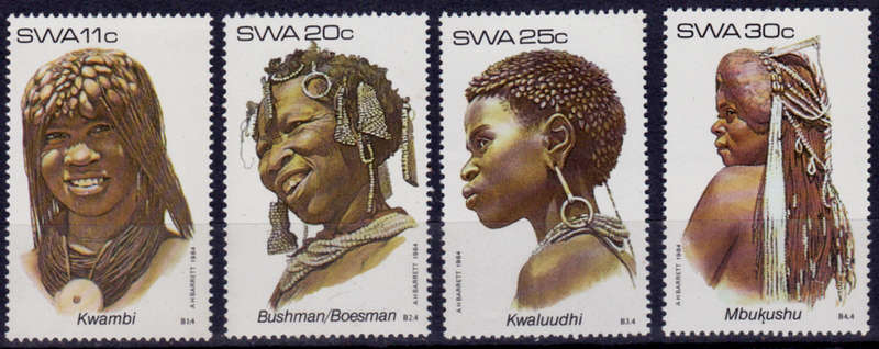 SWA 1984, 25 May. TRADITIONAL HEADDRESSES, set, MNH, CV R 10.00 view scans