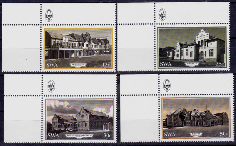 SWA 1985, 6 June. HISTORIC BUILDINGS of WINDHOEK, set, MNH, CV R 10.00 view scans