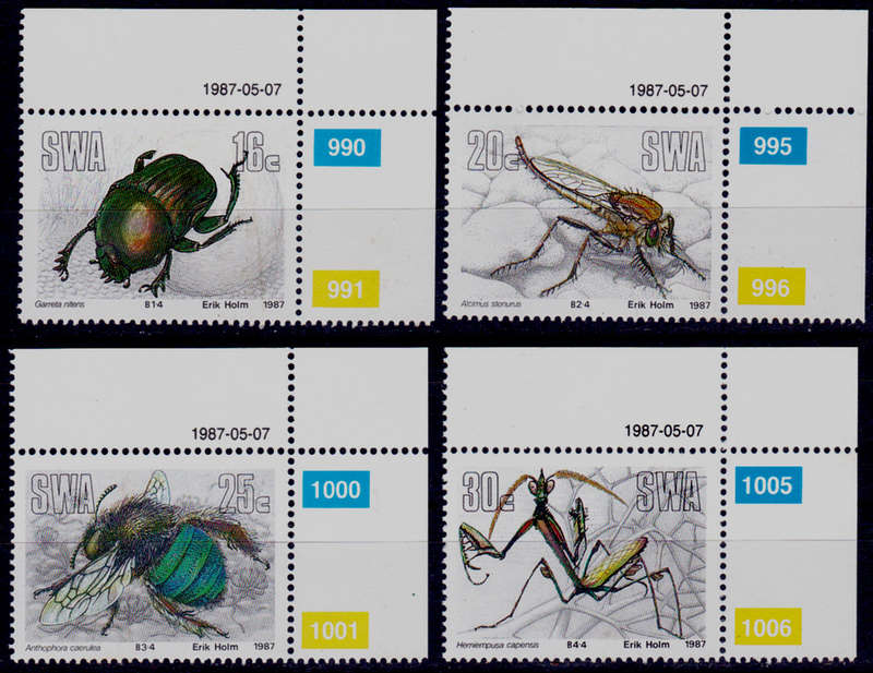 SWA 1987, 7 May. USEFUL INSECTS, set, MNH, CV R 10.00 view scans
