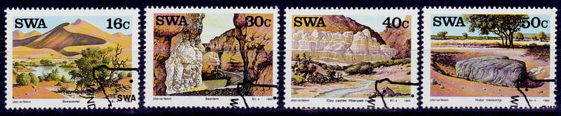 SWA 1988, 3 March. LANDMARKS of SWA, set, CTO, CV R ?? view scans