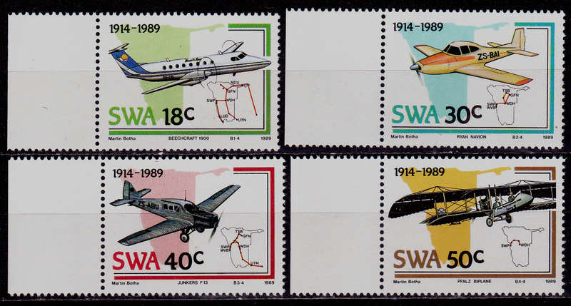 SWA 1989, 7 May. 75 YEARS AVIATION, set, MNH, CV R 10.00 view scans