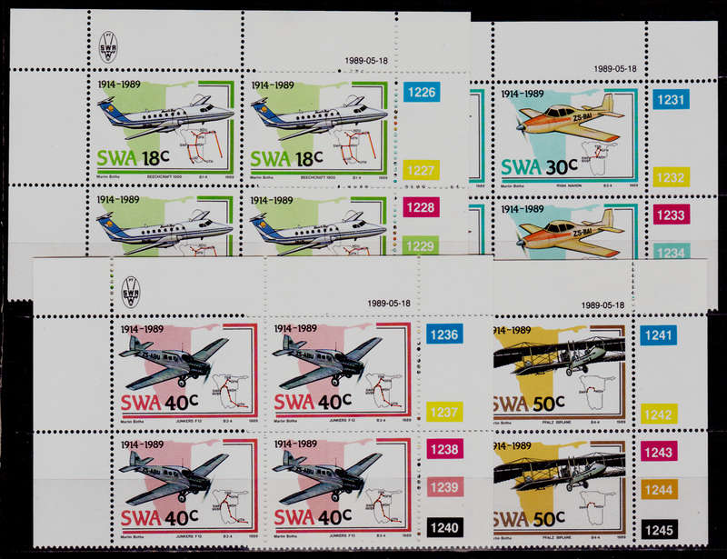 SWA 1989, 7 May. 75 YEARS AVIATION, set controls, MNH, CV R 40.00 view scans