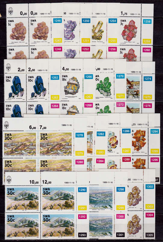 SWA 1989, 16 Nov. FOURTH DECIMAL DEFINITIVE ISSUE, set controls, MNH, CV R 218.00 view scans