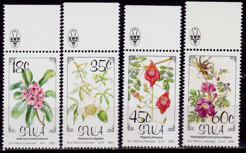 SWA 1990, 1 Feb. FLORA of SWA, set, MNH, CV R 10.00 view scans