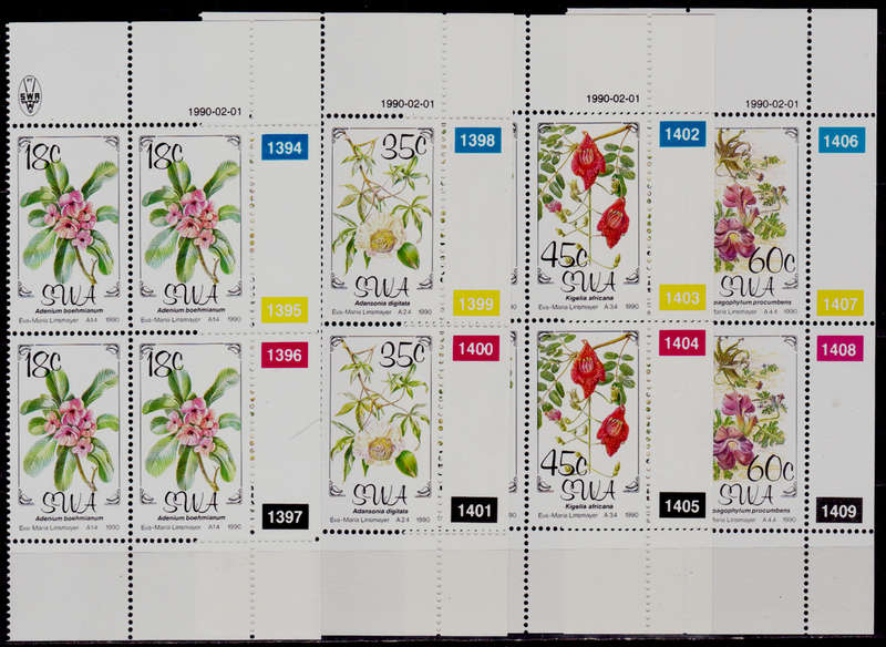 SWA 1990, 1 Feb. FLORA of SWA, set controls, MNH, CV R 42.00 view scans