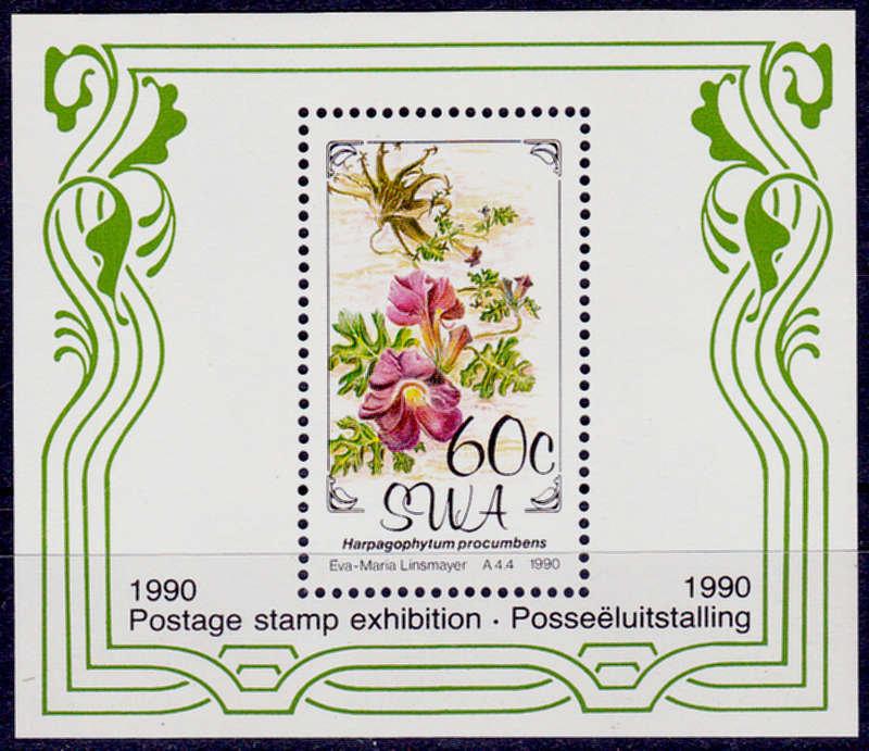 SWA 1990, 1 Feb. FLORA of SWA, minisheet, MNH, CV R 18.00 view scans
