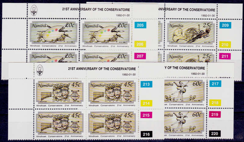 NAMIBIA 1992, 30 Jan. 21st ANNIV WINDHOEK CONSERVATOIRE, set controls, MNH, CV R 42.00, view scans