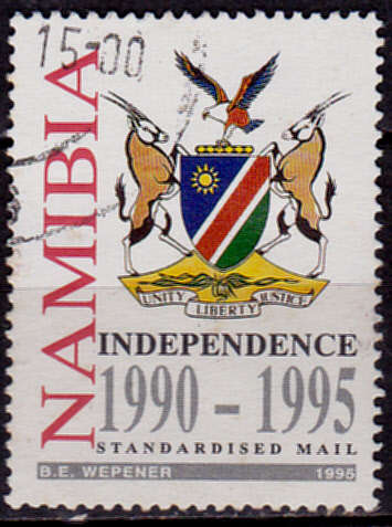 NAMIBIA 1995, 21 March, 5th ANNIV of INDEPENDENCE, single, UH, CV R 2.50 view scans