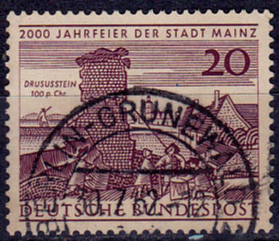 GERMANY 1962, 10 May. 2000th ANNIV OF MAINZ, single, UH, CV +/-R 5.00 view scans