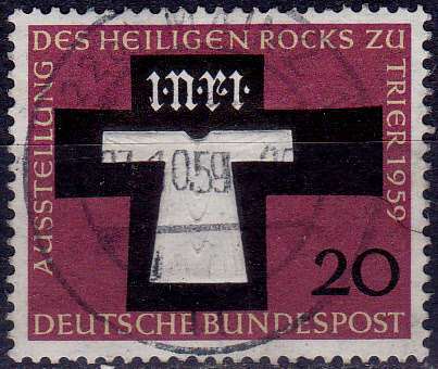 GERMANY 1959, 18 July.  EXHIBITION OF HOLY COAT, single, UH, CV +/-R 5.00 view scans