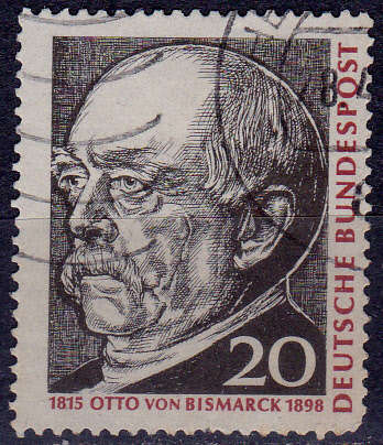 GERMANY 1965, 1 April. 150th ANNIV BIRTH OTTO VON BISMARCK, single, UH, CV +/-R 5.00 view scans