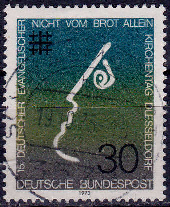 GERMANY 1973, 25 May. EVANGELICAL CHURCH DAY IN DUSSELDORF, single, UH, CV+/- R 5.00 view scans