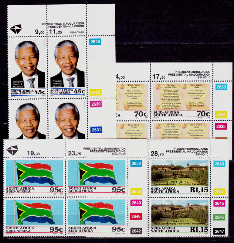 RSA 1994, 10 May. PRESIDENTIAL INAUGURATION, set controls, MNH, CV R 300.00, View scans