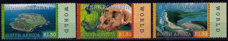 RSA 2000, 22 Sept. SA WORLD HERITAGE SITES, set, MNH, CV R 45.00, view scans