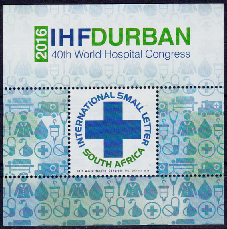 RSA 2016, 31 Oct. 40th HOSPITAL CONGRESS, minisheet, MNH, CV R 100.00 view scans