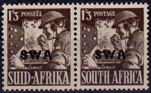 SWA 1943, 15 Jan. ADDITIONAL VALUE TO WAR EFFORT, pair, MNH, CV R 200.00 view scans