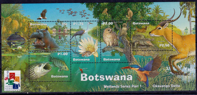 BOTSWANA 2000, 6 Dec. WETLANDS, minisheet, MNH, CV +/-R 90.00 view scans