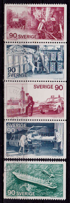 SWEDEN 1975, 27 Aug. WATCH, GUARD, HELP, set, UH, CV +/-R 30.00 view scans