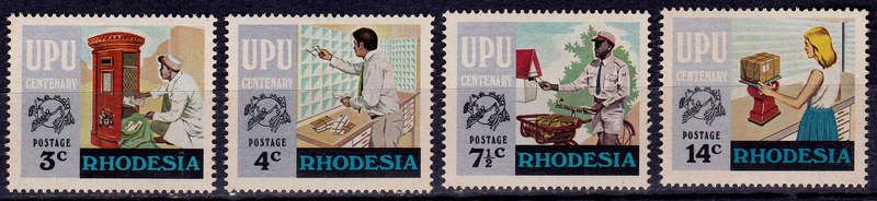RHODESIA 1974, 20 Nov. UNIVERSAL POSTAL UNION, set, MNH, CV R 35.00, view scans