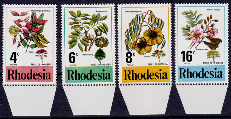 RHODESIA 1976, 17 Nov. RHODESIAN TREES, set, MNH, CV R 10.00, view scans