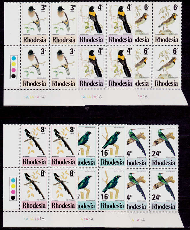 RHODESIA 1977, 16 March. RHODESIAN BIRDS, control set 1A, MNH, CV R 72.00, view scans