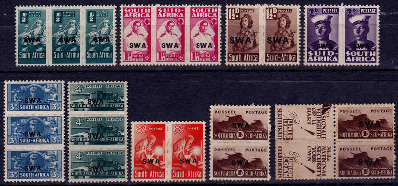 SWA 1943-1944. WAR EFFORT- REDUCED SIZE, MH, CV R 940.00, view scans.
